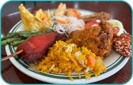 Four Sauces, Five Accompaniments, 3 BBQ Meats, Two Salads and Soft Drinks